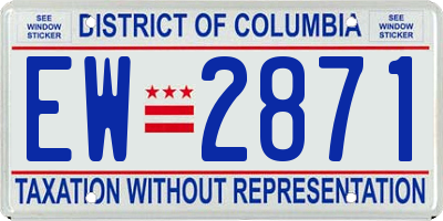 DC license plate EW2871