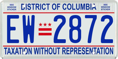 DC license plate EW2872