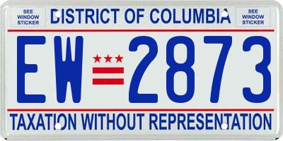 DC license plate EW2873