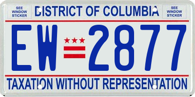 DC license plate EW2877