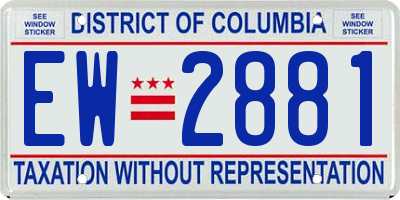 DC license plate EW2881