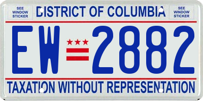 DC license plate EW2882