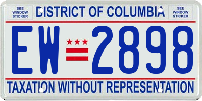 DC license plate EW2898