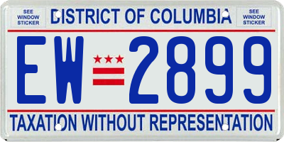 DC license plate EW2899