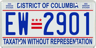 DC license plate EW2901