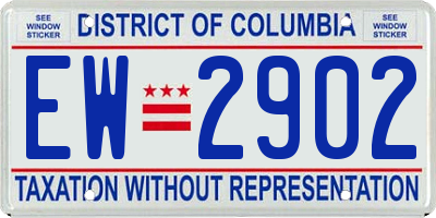 DC license plate EW2902