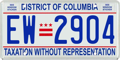 DC license plate EW2904