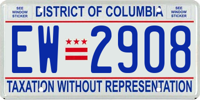 DC license plate EW2908