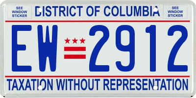 DC license plate EW2912