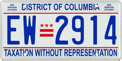 DC license plate EW2914