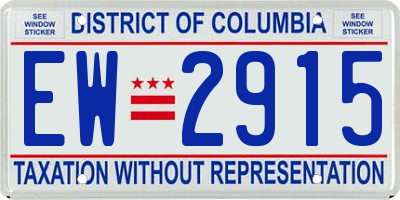 DC license plate EW2915