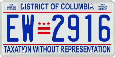 DC license plate EW2916