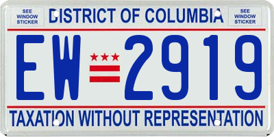 DC license plate EW2919