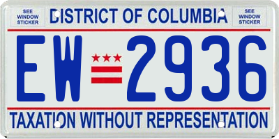 DC license plate EW2936