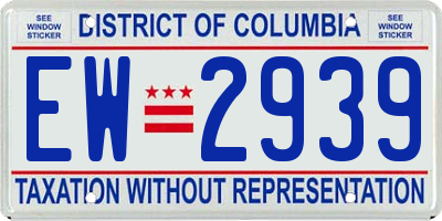 DC license plate EW2939