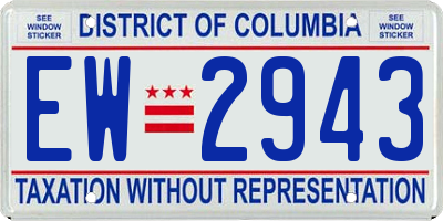 DC license plate EW2943