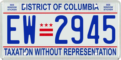 DC license plate EW2945