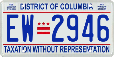 DC license plate EW2946
