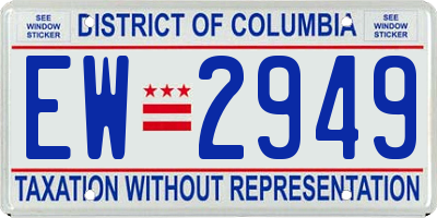 DC license plate EW2949