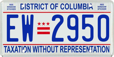 DC license plate EW2950