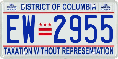 DC license plate EW2955