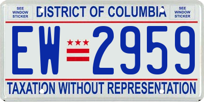 DC license plate EW2959