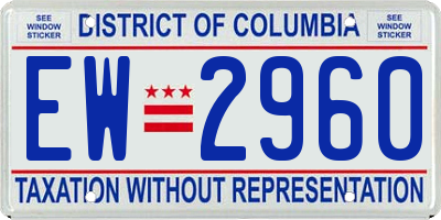 DC license plate EW2960