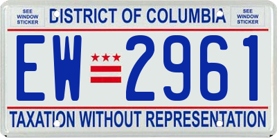 DC license plate EW2961