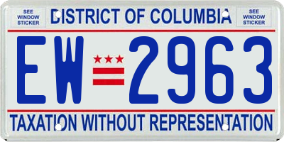 DC license plate EW2963
