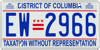 DC license plate EW2966
