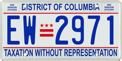 DC license plate EW2971