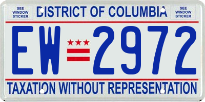 DC license plate EW2972