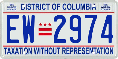 DC license plate EW2974