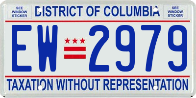 DC license plate EW2979