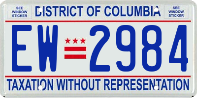 DC license plate EW2984