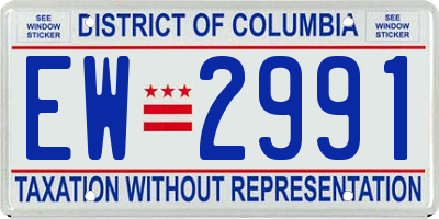 DC license plate EW2991