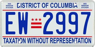 DC license plate EW2997