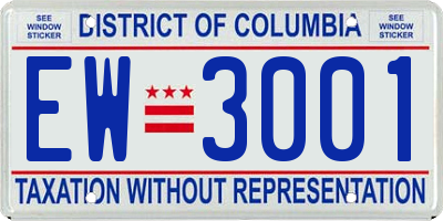 DC license plate EW3001