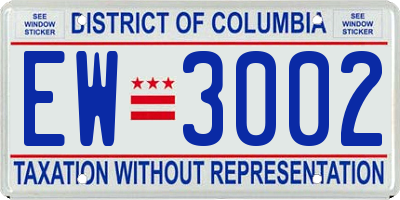 DC license plate EW3002