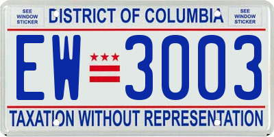 DC license plate EW3003