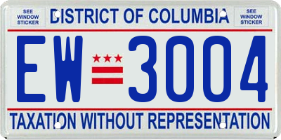 DC license plate EW3004