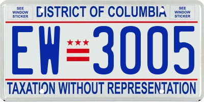 DC license plate EW3005