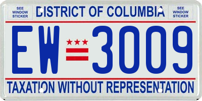 DC license plate EW3009