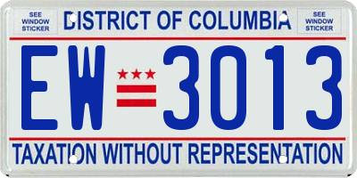 DC license plate EW3013