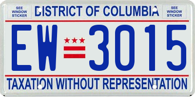 DC license plate EW3015