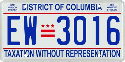 DC license plate EW3016