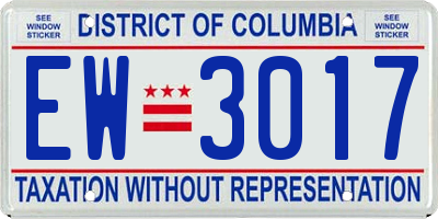 DC license plate EW3017