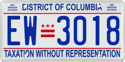 DC license plate EW3018