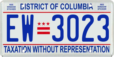 DC license plate EW3023