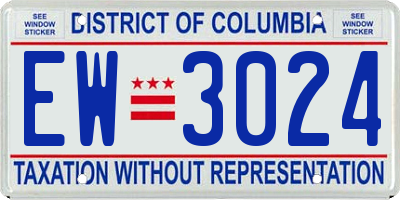 DC license plate EW3024